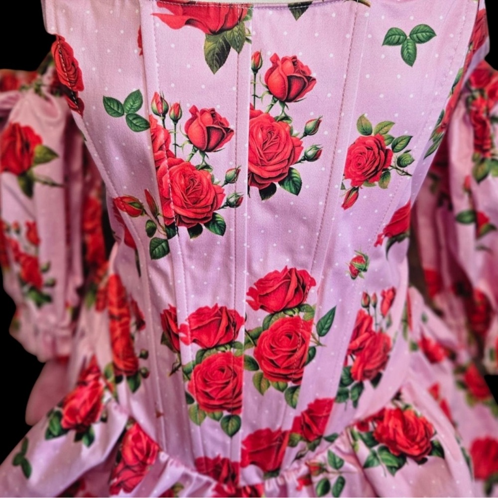 Sugar Thrillz Dolls Kill Holding Court Pink Rose Dress NWT XS - Picture 11 of 12